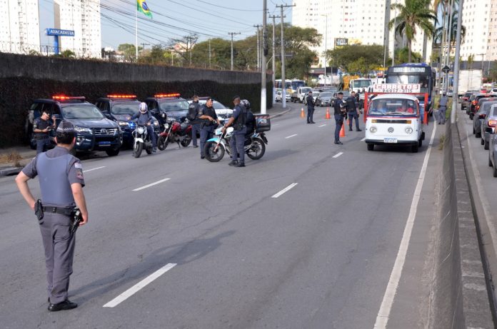 Ação ostensiva aconteceu em três avenidas de Santo André. Foto: Helber Aggio/PSA
