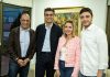 Garcia autoriza liberação milionária para a construção do Parque Tamoyo José Auricchio Jr, Rodrigo Garcia, Denise Auricchio e filho Deputado Thiago Auricchio. Foto: Letícia Teixeira / PMSCS
