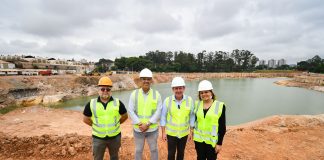 Orlando Morando vistoria obras do Piscinão Jaboticabal, hoje 65% executado