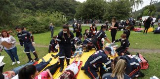 Samu de Santo André faz simulado com múltiplas vítimas no prédio da Secretaria de Saúde