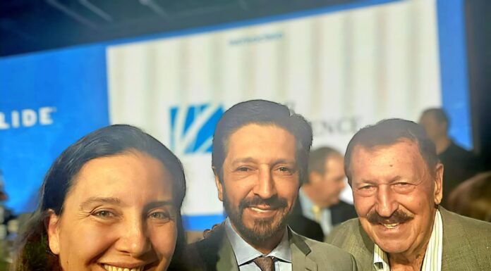 Milton e Roberta Bigucci em evento com ministro Lewandowski