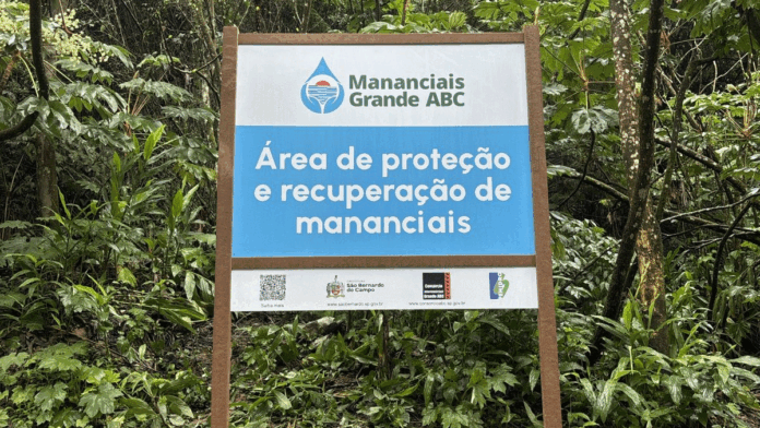 Sinalização visual das áreas de mananciais