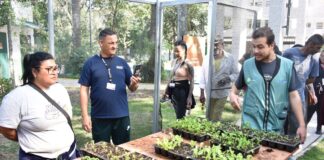 Semasa apresenta experiência do Quintal Verde na II Semana Lixo Zero Piracicaba